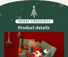Load image into Gallery viewer, Christmas bouquet hand-woven finished knitted flower Christmas bear gift Christmas Eve gift simulation flower wholesale